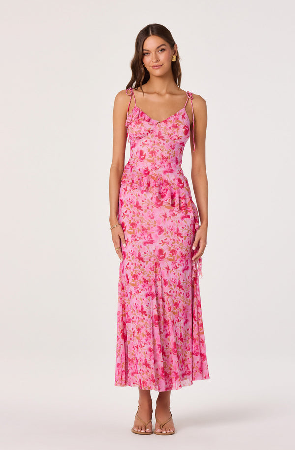 Mejra Floral Ruffle Asymmetric Tank Top - ASTR the Label