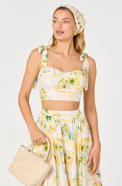 Kaleigh Tie-Strap Bustier Top