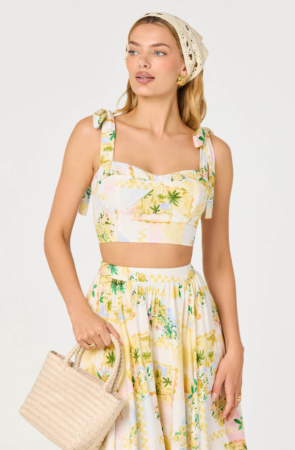 elfelfarchives BUSTIER PRINTED TOP 【専用】 Kaleigh Tie-Strap Bustier Top - ASTR the Label