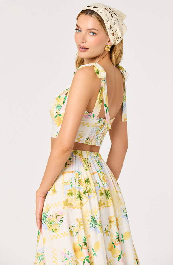 Kaleigh Tie-Strap Bustier Top