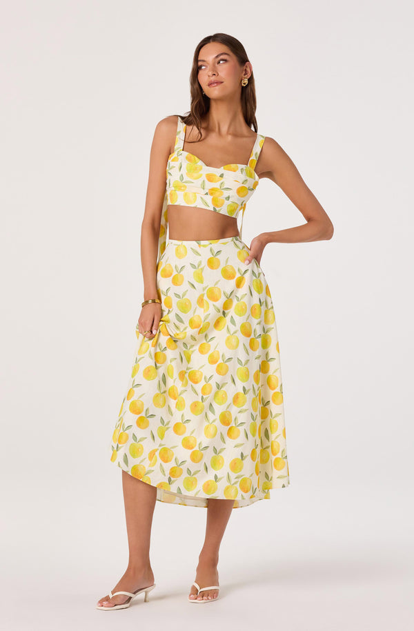 Myria Print Tie-Strap Cropped Bustier Top - ASTR the Label