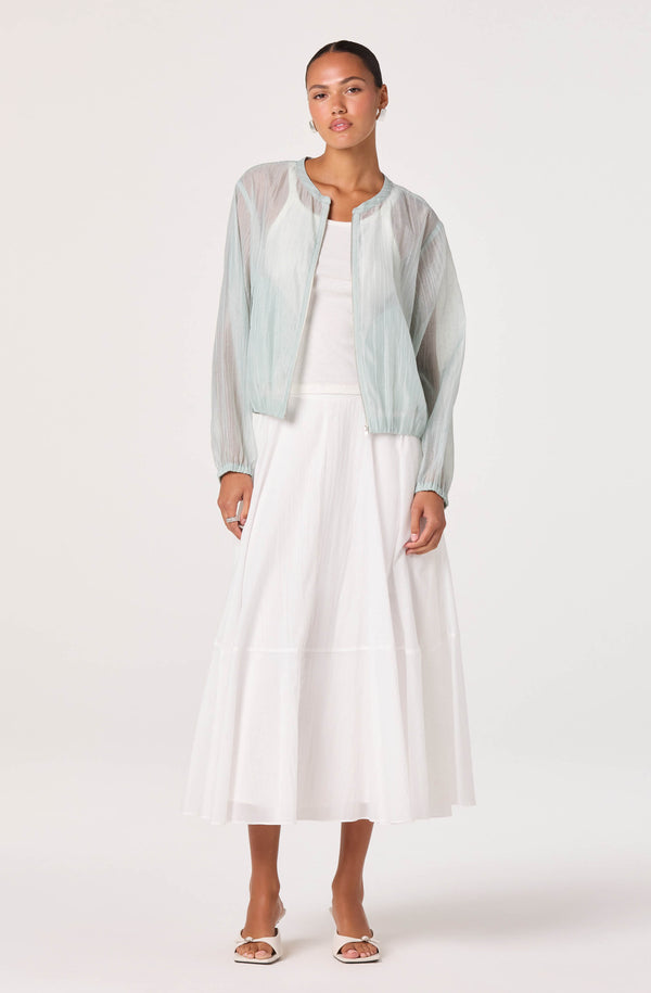 Aeva Sheer Chiffon Bomber Jacket - ASTR the Label