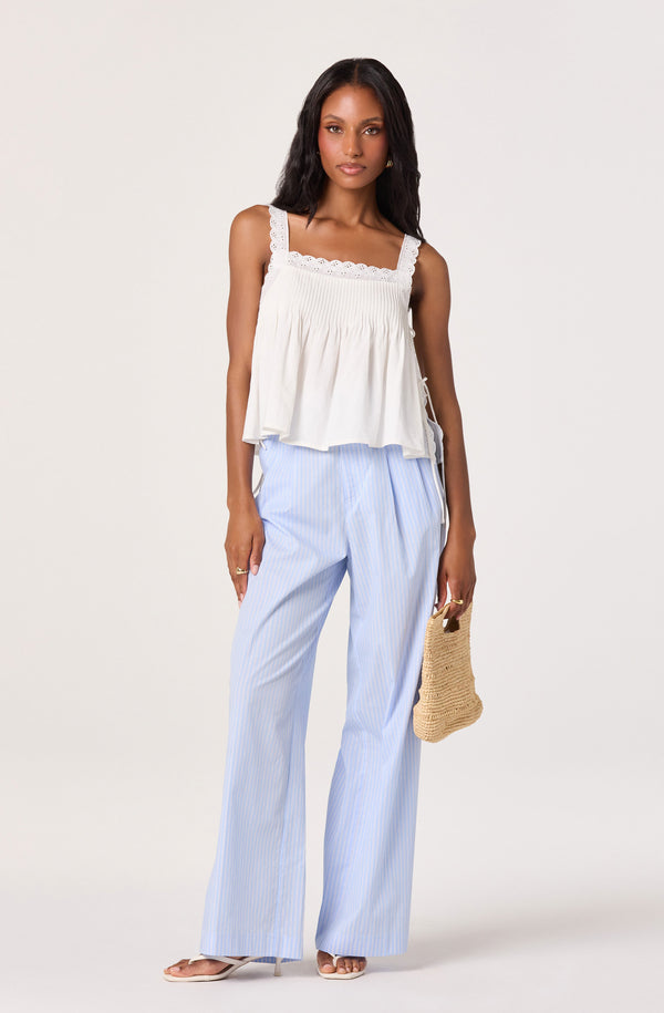 Lori Eyelet Babydoll Tank Top - ASTR the Label