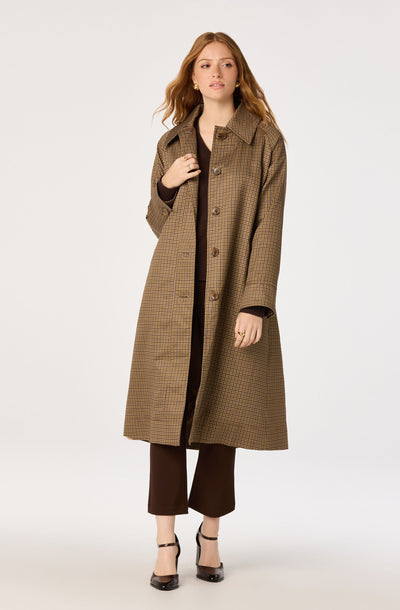Heaven Plaid Belted Trench Coat