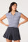 Sticky add to cart - Kameryn Striped Ribbed Knit Polo