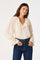 Sticky add to cart - Christy Ruffle Collar V-Neck Blouse