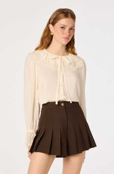 Emberly Lace Trim Blouse