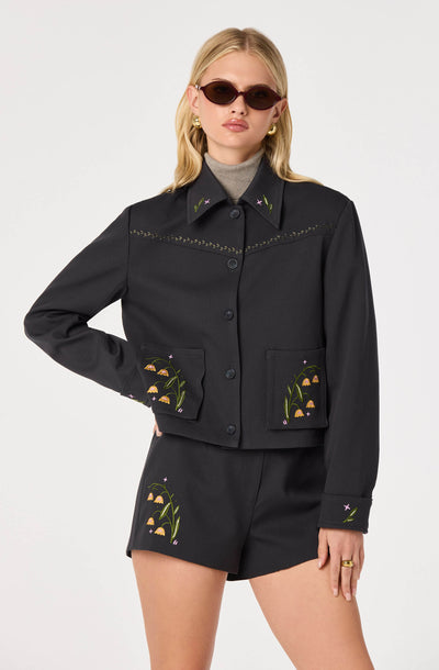 Jalen Embroidered Cropped Jacket