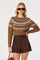 Sticky add to cart - Daria Fair Isle Cable Knit Sweater