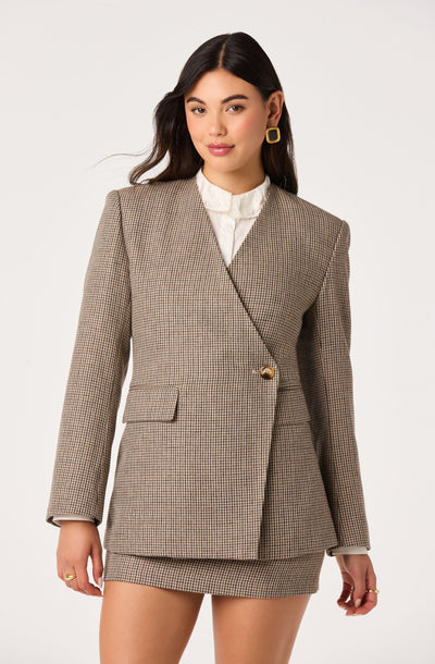 Arielle Plaid Twill Blazer