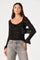 Sticky add to cart - Belsie Velvet Bow Ruched Top