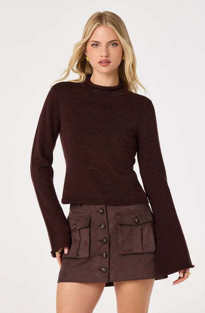May Bell Sleeve Mock Neck Sweater