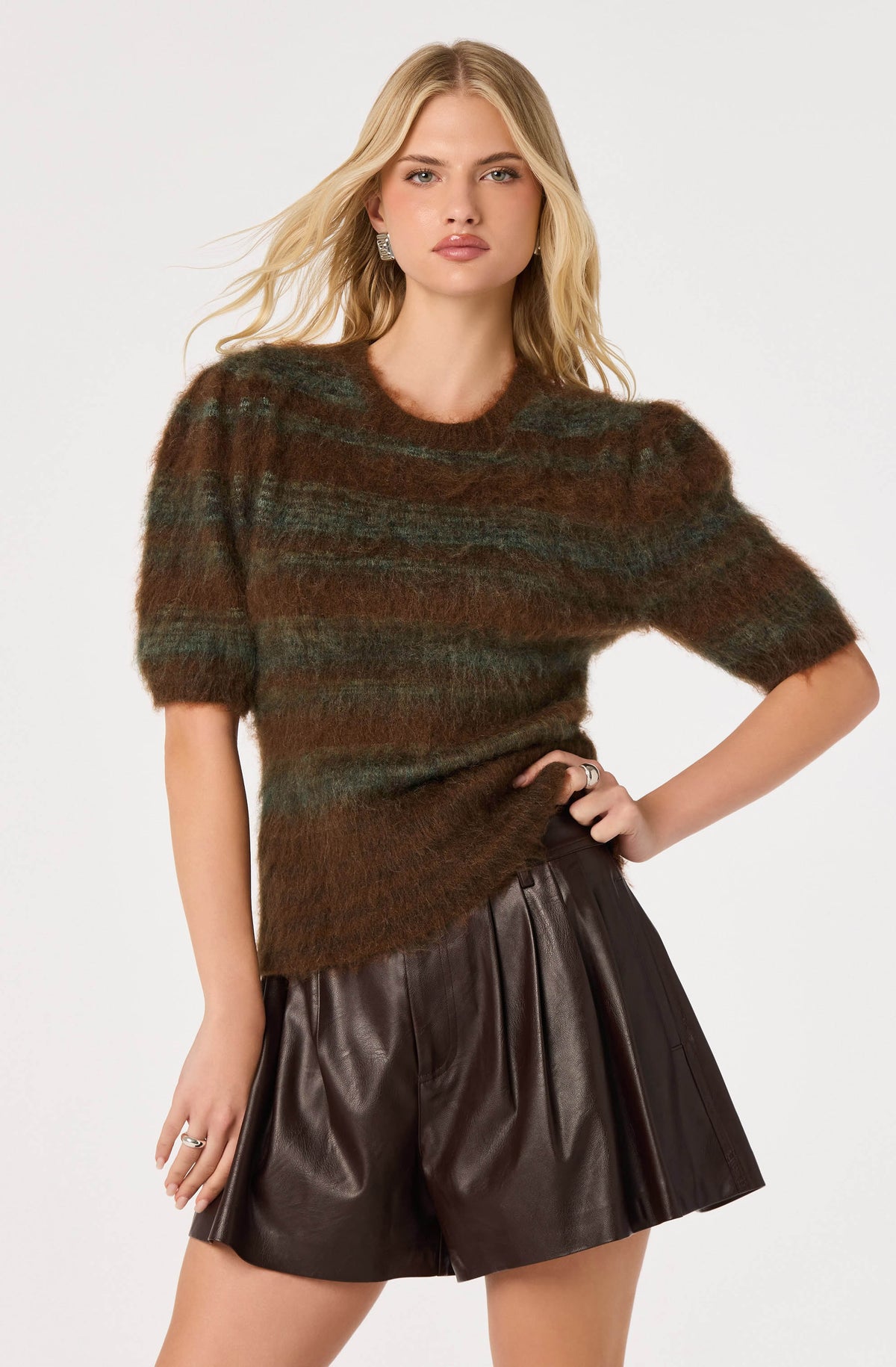 Jean Brushed Knit Striped Sweater