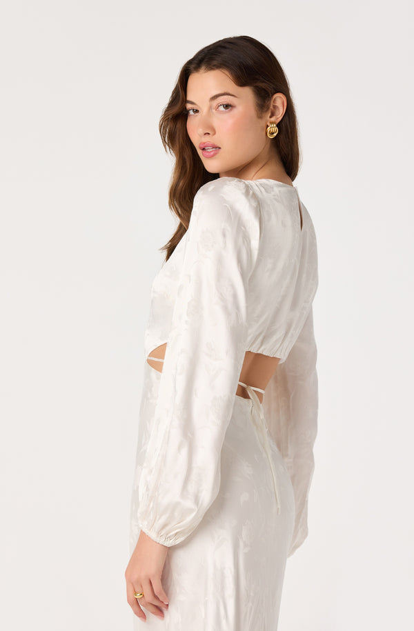 artofscat white dress Quinn Floral Jacquard Maxi Dress