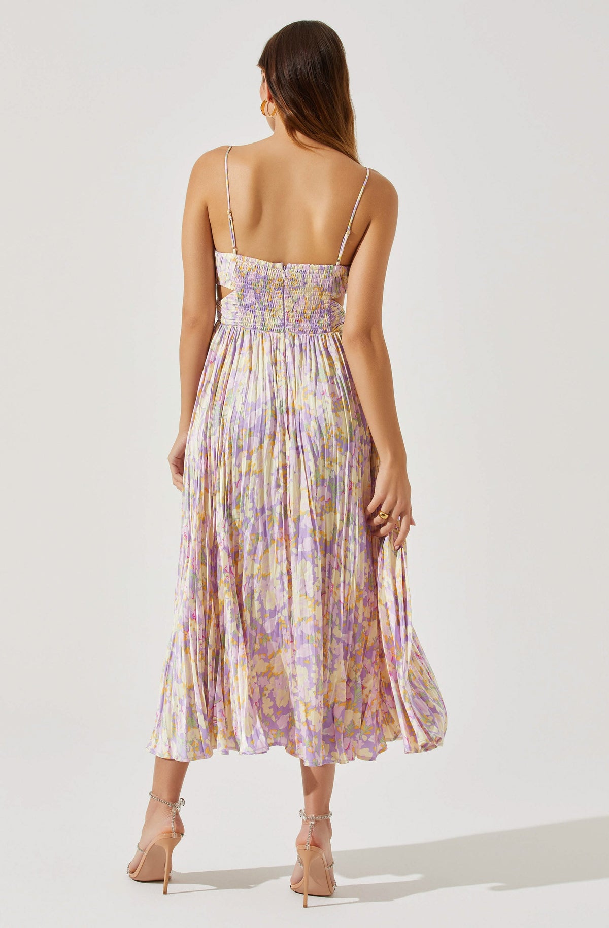 Pleated Twist Bust Midi Dress