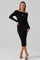 Foldover Long Sleeve Midi Sweater Dress