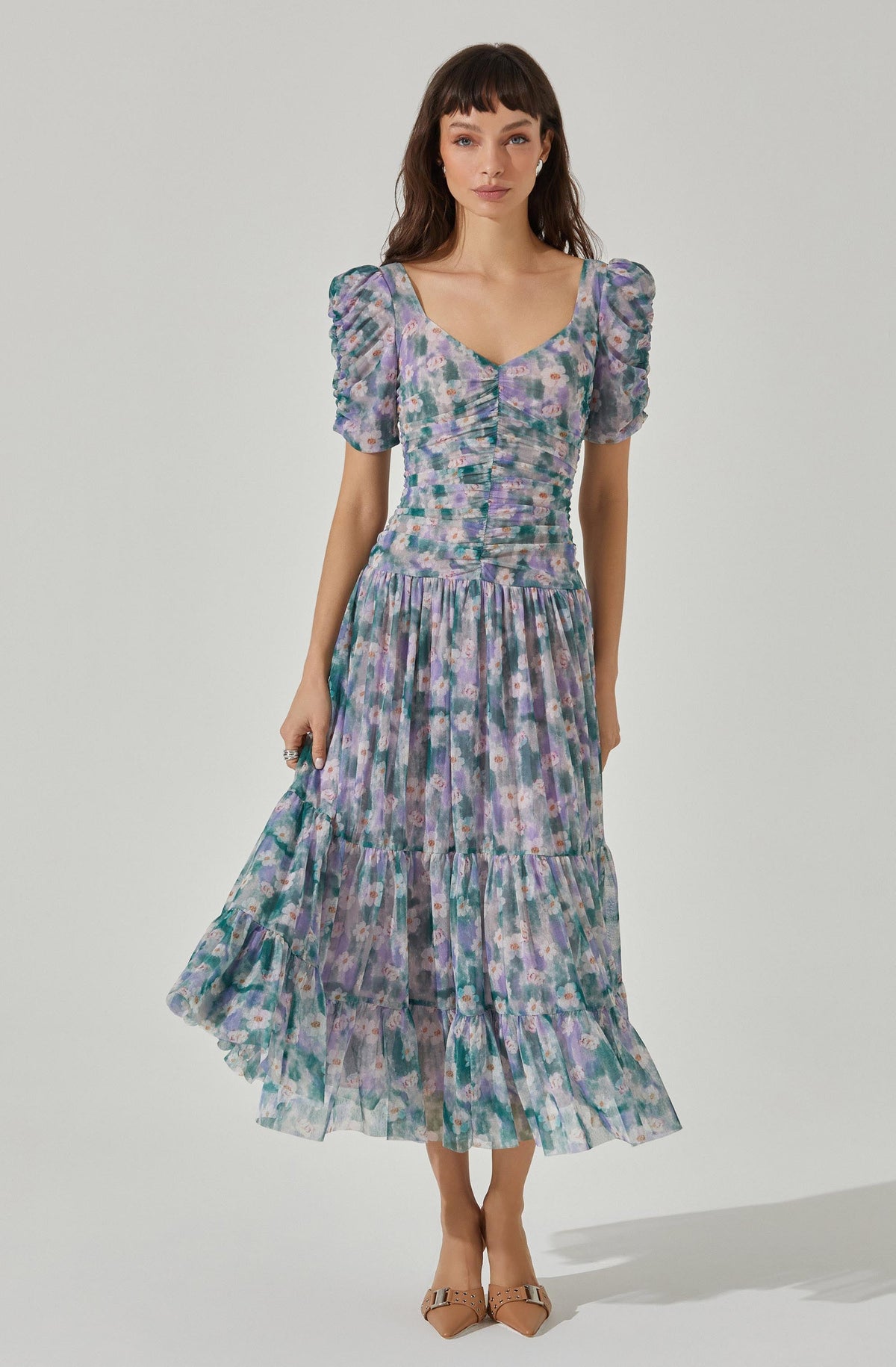 Sweetheart Floral Mesh Midi Dress – ASTR the Label