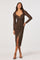 Sticky add to cart - Ruched Mesh Midi Dress