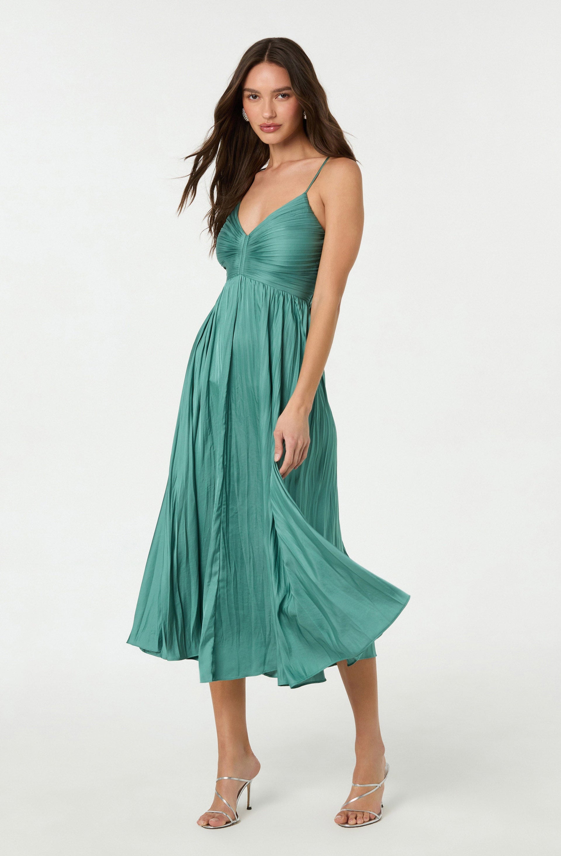 Maeve Pleated Midi Dress - ASTR the Label Maeve Pleated Midi Dress - ASTR the Label
