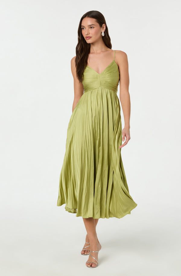 Maeve Pleated Midi Dress - ASTR the Label