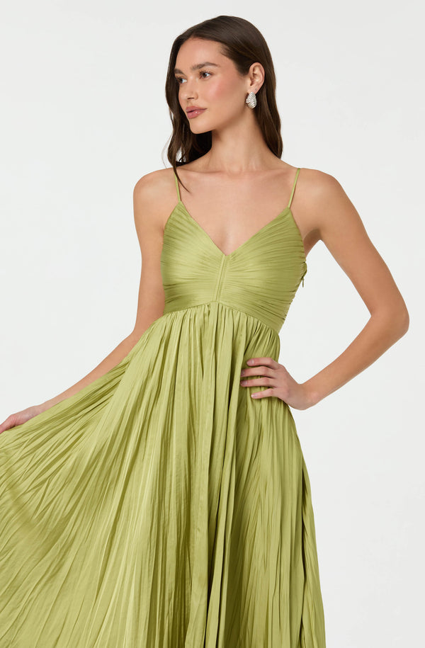 Maeve Pleated Midi Dress - ASTR the Label Maeve Pleated Midi Dress - ASTR the Label
