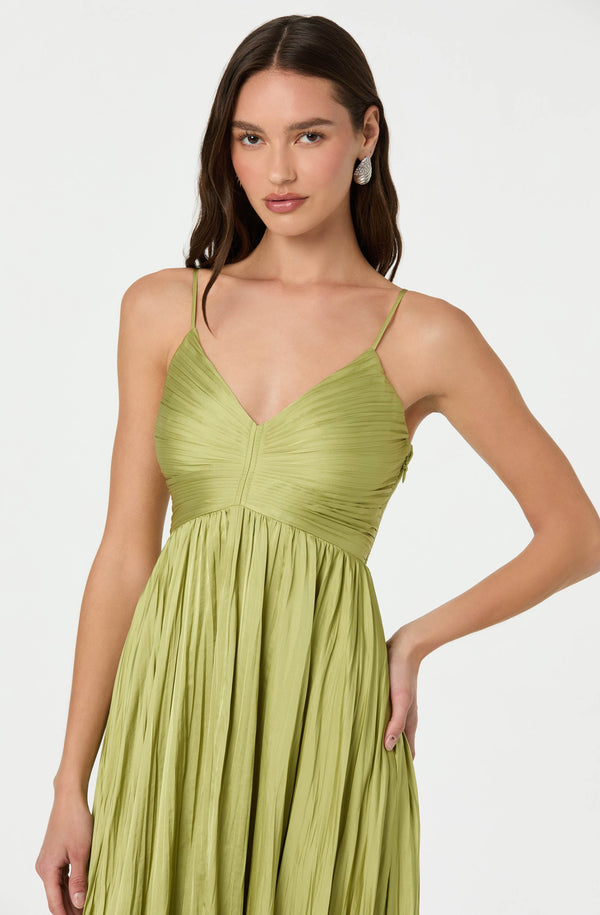 Maeve Pleated Midi Dress - ASTR the Label Maeve Pleated Midi Dress - ASTR the Label