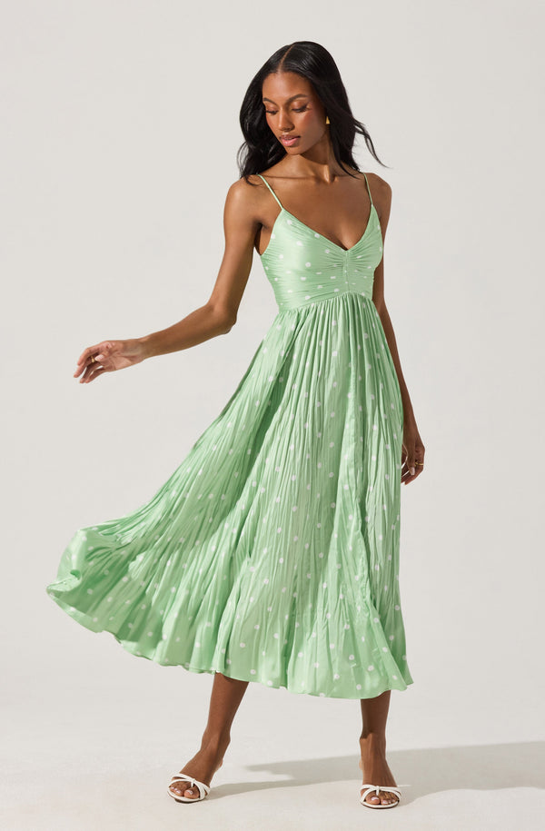 Maeve Pleated Midi Dress: Floral Midi Dress, Sundress, Plisse