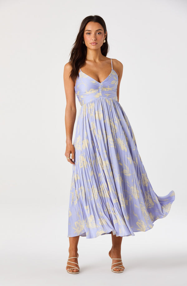 green emerald velvet dress R&M Richards Flowy Chiffon Maxi Dress W/Floral Print & Ruffled Tiered Skirt main image 1