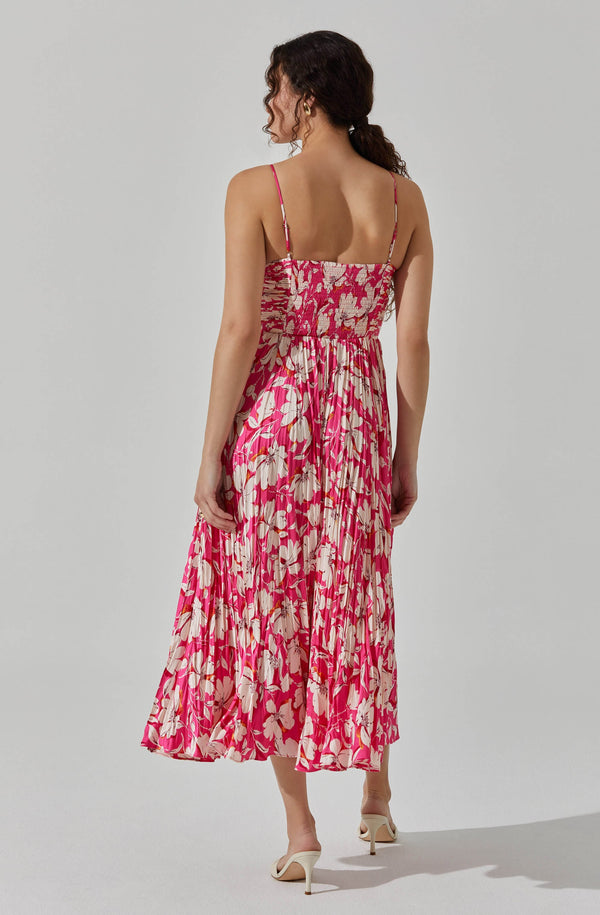 maeve off-the-shoulder mixed-print midi dress Maeve Pleated Midi Dress