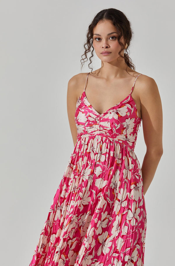 Maeve Pleated Midi Dress - ASTR the Label Maeve Pleated Midi Dress - ASTR the Label
