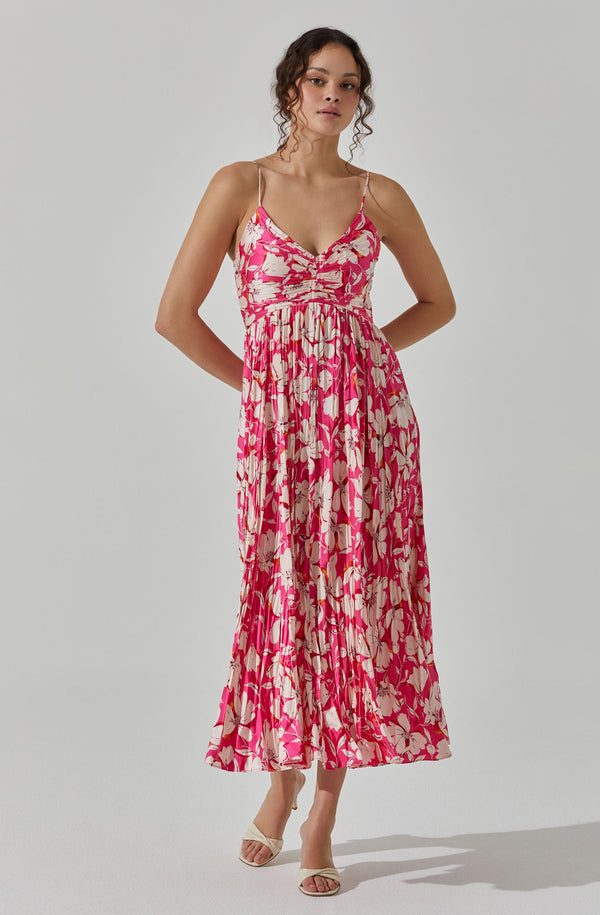 open lace back dress Maeve Pleated Midi Dress