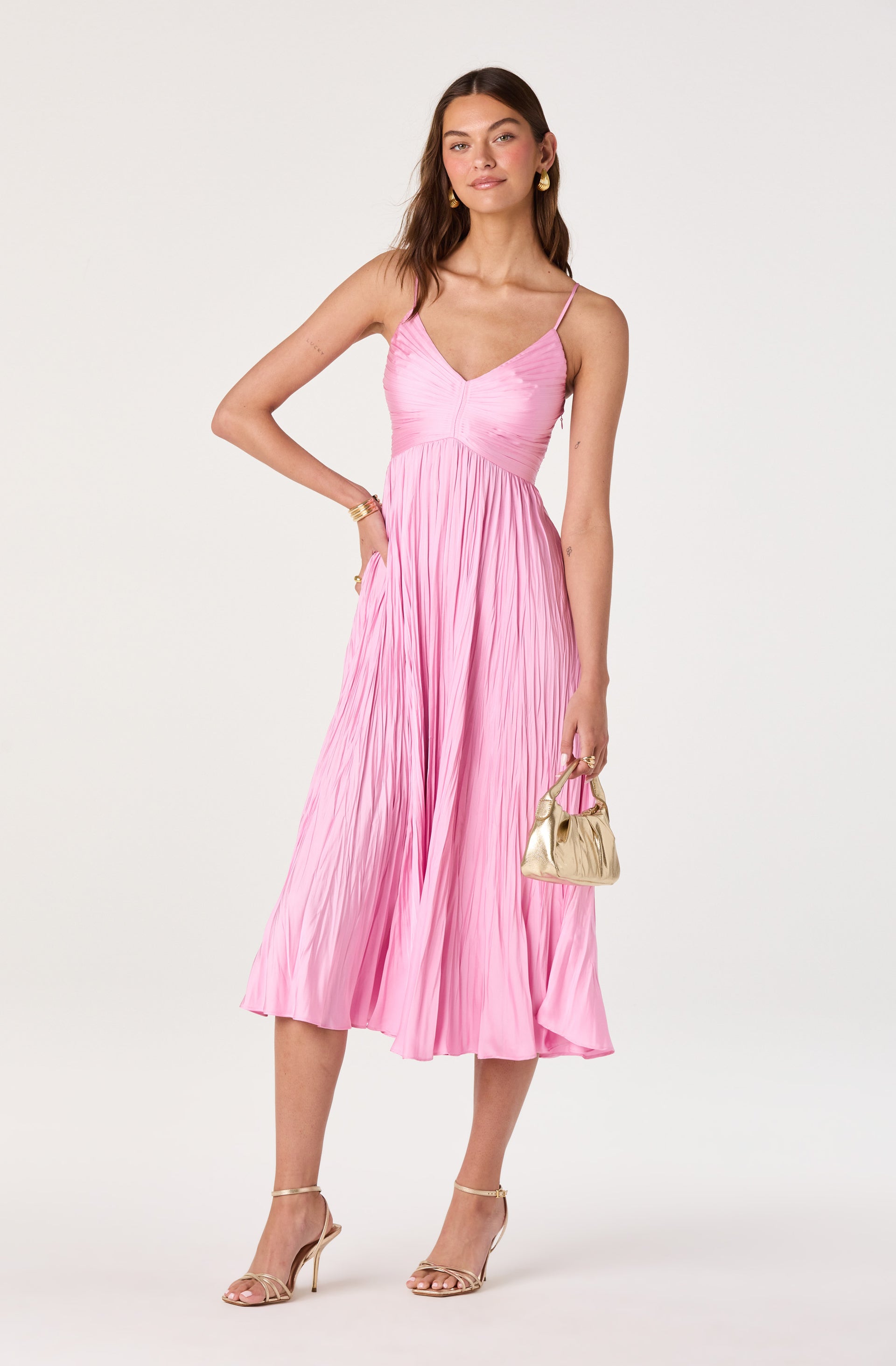 Maeve Pleated Midi Dress