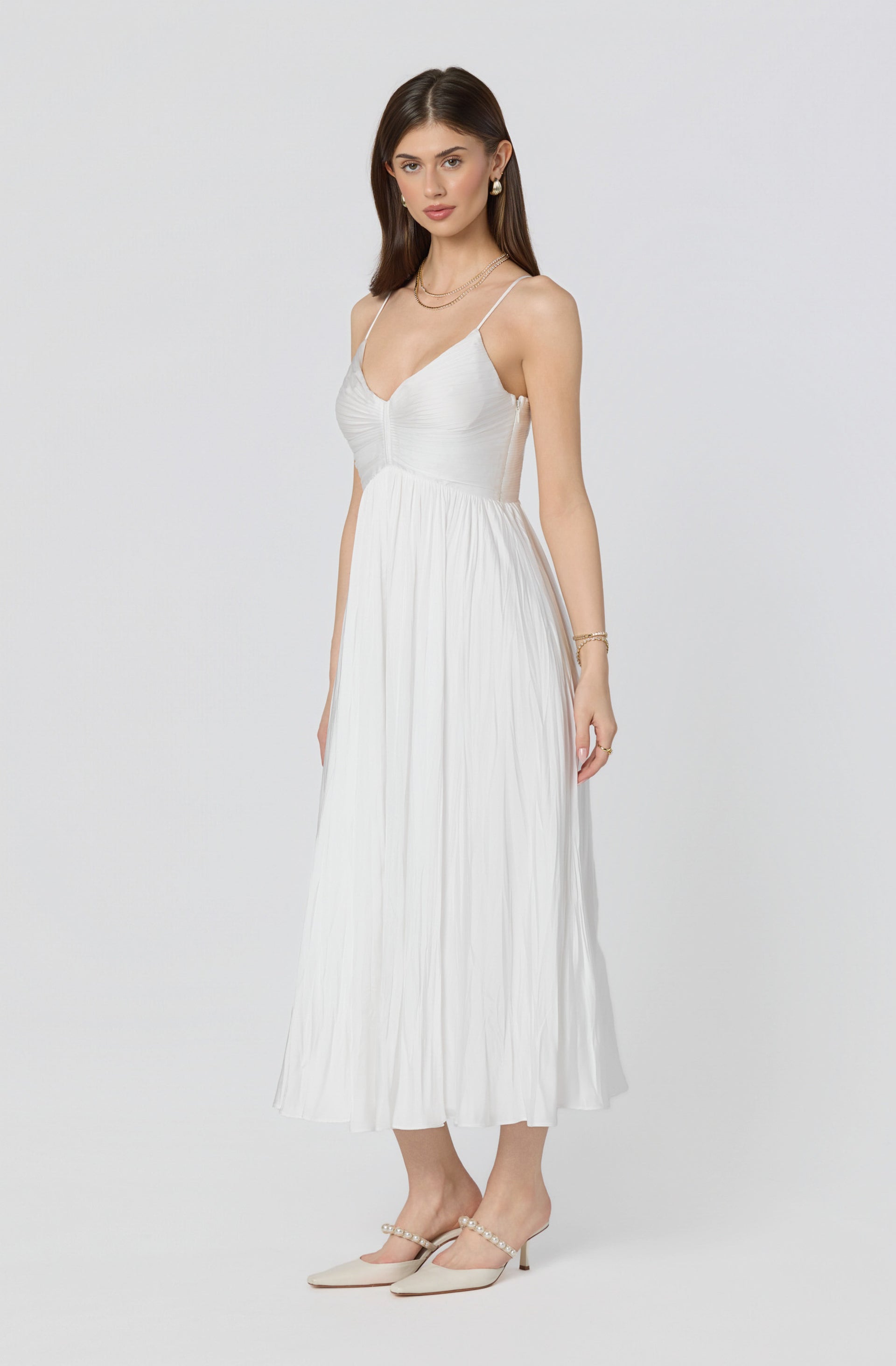 Maeve Pleated Midi Dress