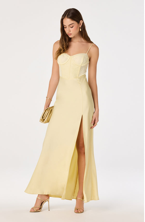 Zinnia Lace Bustier Maxi Gown - ASTR the Label