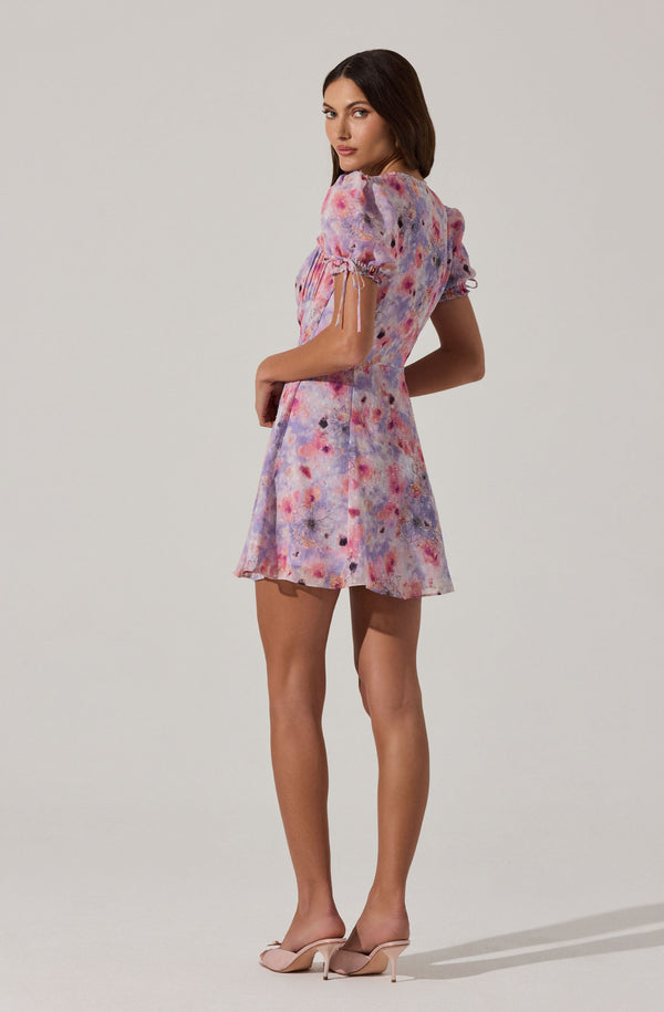 Floral Puff Sleeve Mini Dress - ASTR the Label Floral Puff Sleeve Mini Dress - ASTR the Label