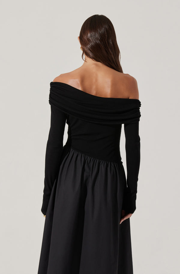 Mixed Media Off Shoulder Dress - ASTR the Label Mixed Media Off Shoulder Dress - ASTR the Label