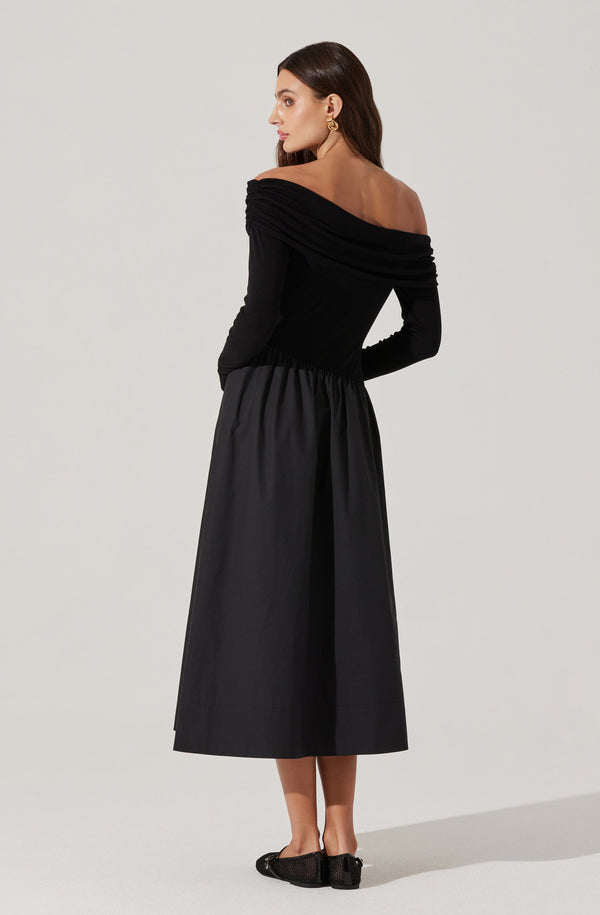 Mixed Media Off Shoulder Dress - ASTR the Label Mixed Media Off Shoulder Dress - ASTR the Label