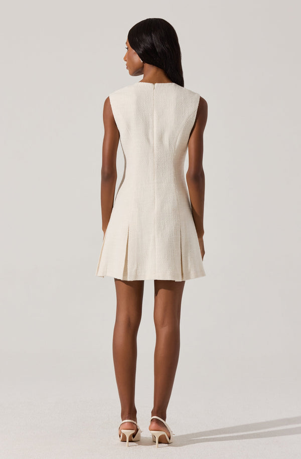 fitted tweed dress Sleeveless Tweed Mini Dress