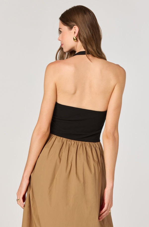 Mixed Media Halter Midi Dress - ASTR the Label Mixed Media Halter Midi Dress - ASTR the Label