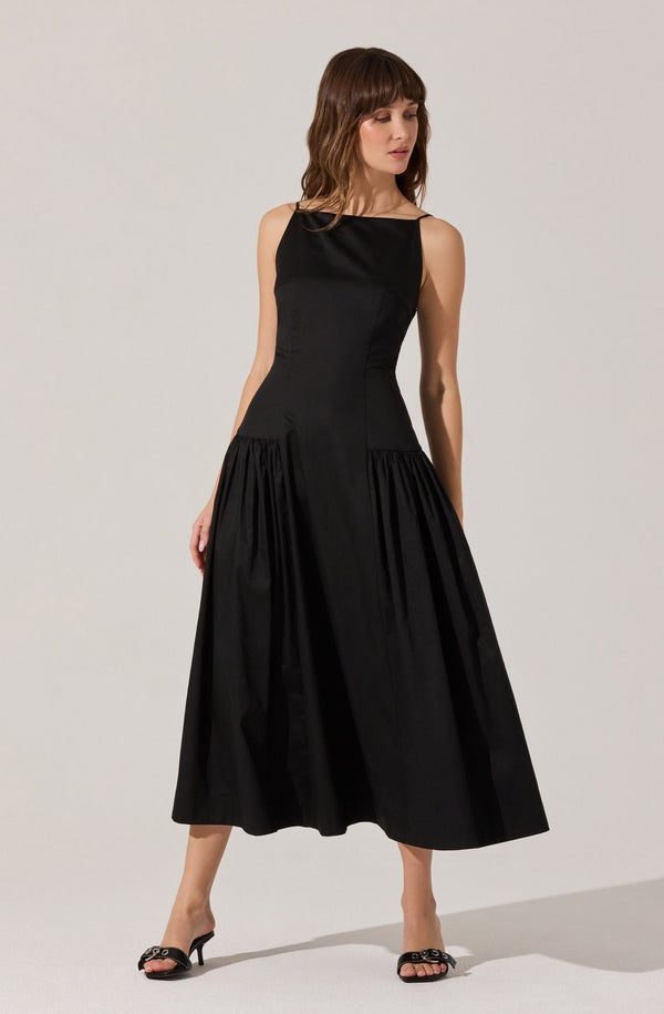High Square Neck Midi Dress - ASTR the Label High Square Neck Midi Dress - ASTR the Label