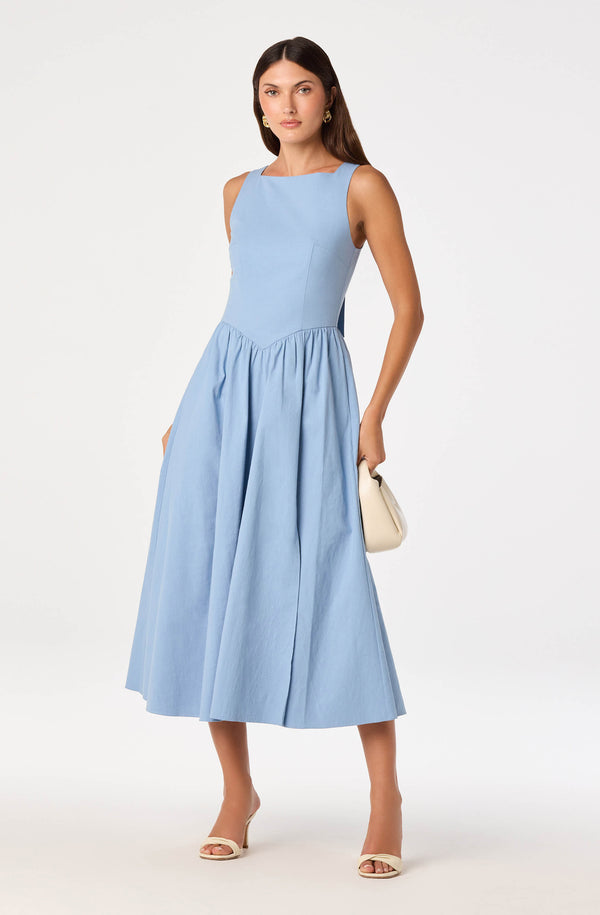 Bow Back Apron Midi Dress - ASTR the Label Bow Back Apron Midi Dress - ASTR the Label