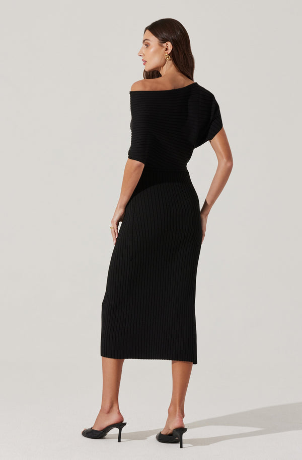 strapless open back dress Off Shoulder Rib-Knit Dress – Elephant Clouds Apparel