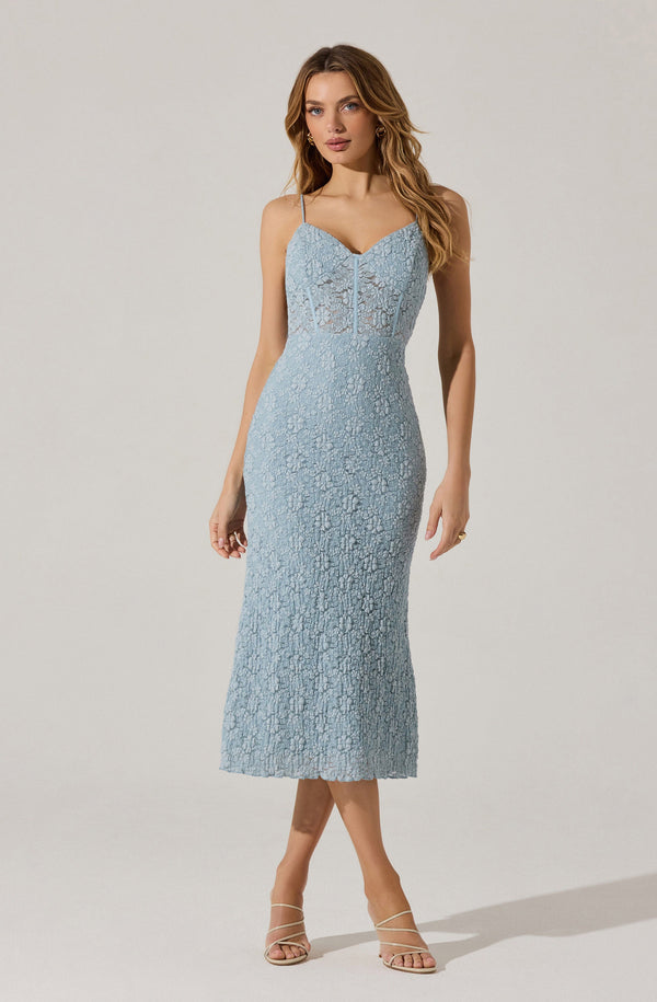 Floral Lace Knit Midi Dress - ASTR the Label