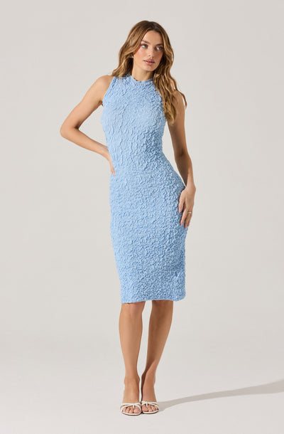 Textured Bodycon Midi Dress