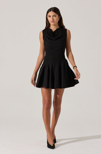 Cowl Neck Mixed Media Mini Dress - ASTR the Label Cowl Neck Mixed Media Mini Dress - ASTR the Label