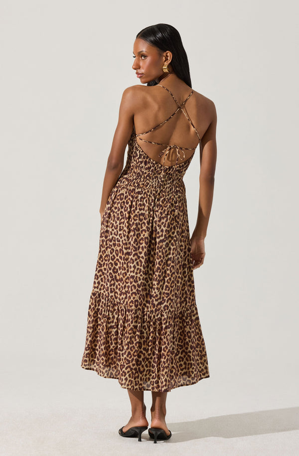 princess polly baby blue dress MISSGUIDED Metal Detail Leopard Print Halter Neck Backless Bodycon Mini  Dress｜MISSGUIDED main image 1