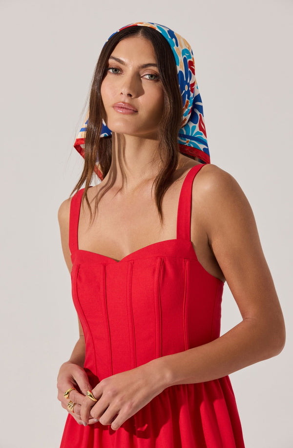 Sweetheart Corset Linen Dress - ASTR the Label Sweetheart Corset Linen Dress - ASTR the Label