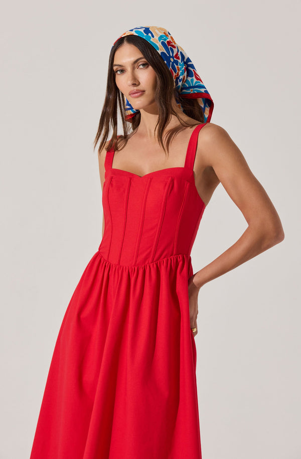Sweetheart Corset Linen Dress - ASTR the Label Sweetheart Corset Linen Dress - ASTR the Label
