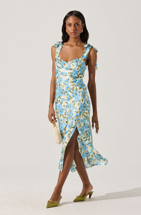 Sweetheart Bow Strap Midi Dress - ASTR the Label Sweetheart Bow Strap Midi Dress - ASTR the Label