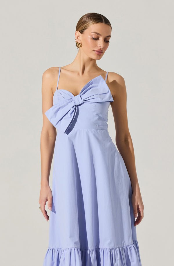 Asymmetrical Bow Midi Dress - ASTR the Label Asymmetrical Bow Midi Dress - ASTR the Label